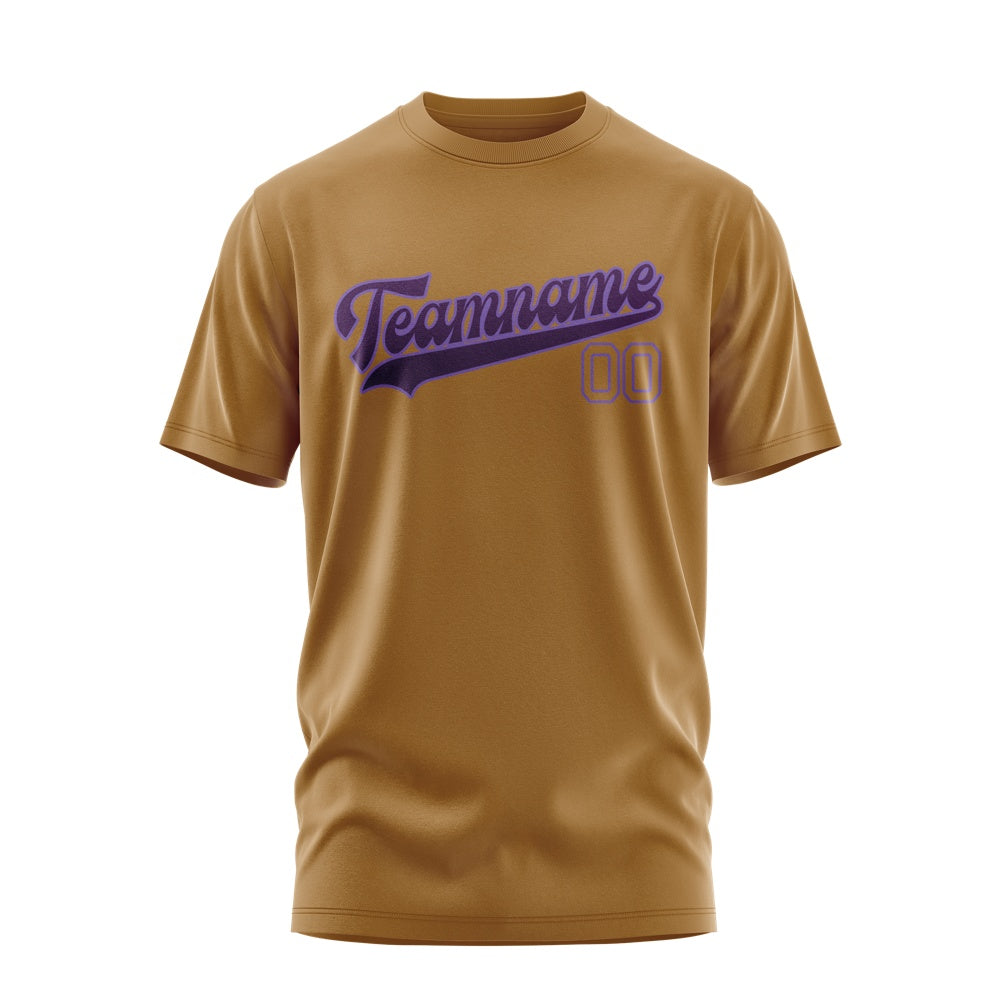 Custom Khaki Purple T-Shirt