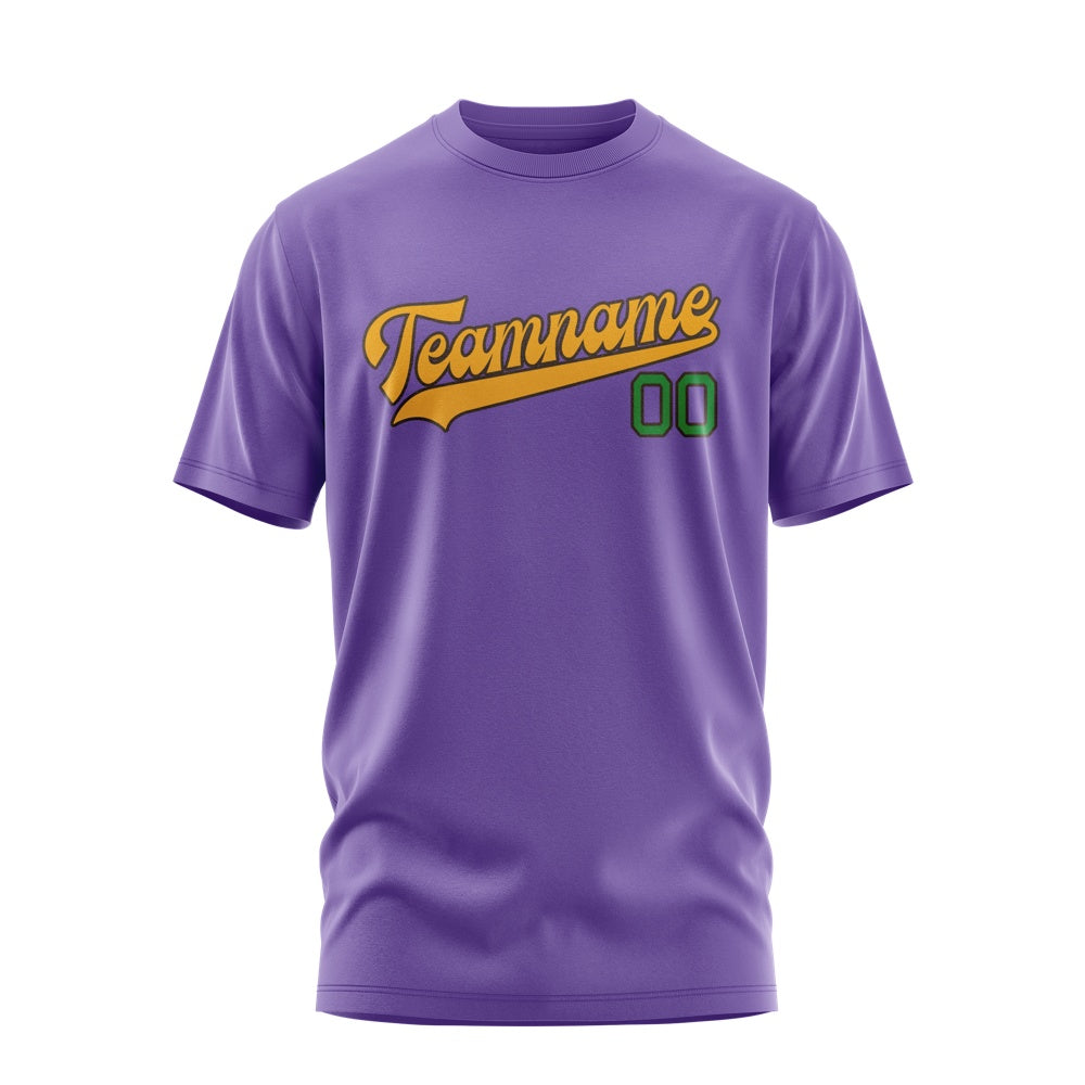 Custom Light Purple Yellow T-Shirt