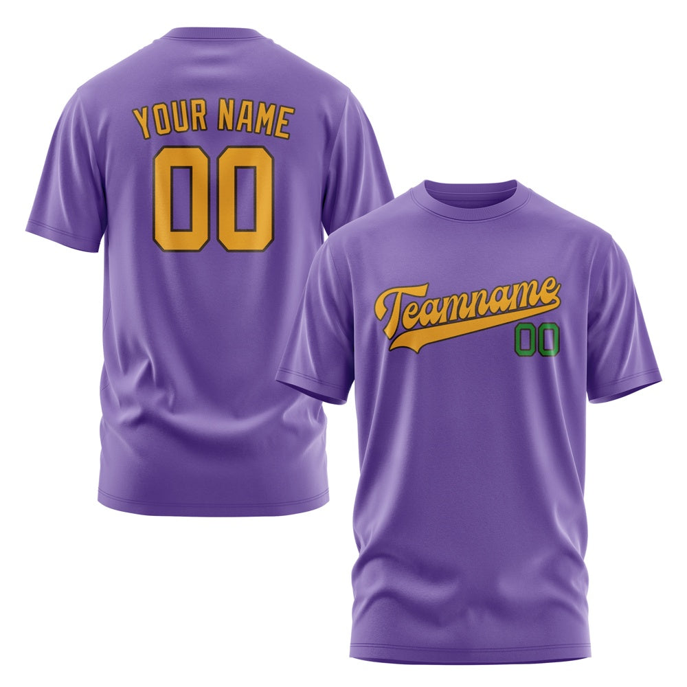 Custom Light Purple Yellow T-Shirt