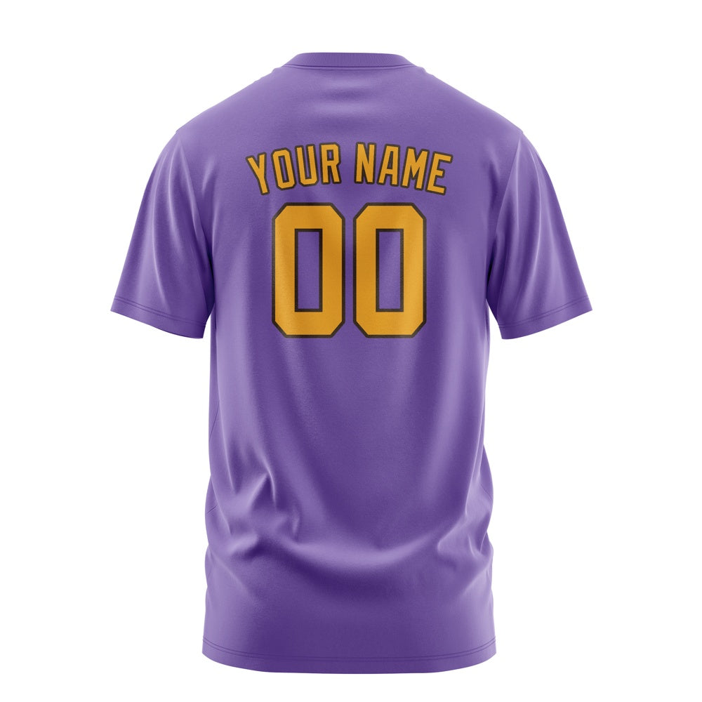 Custom Light Purple Yellow T-Shirt