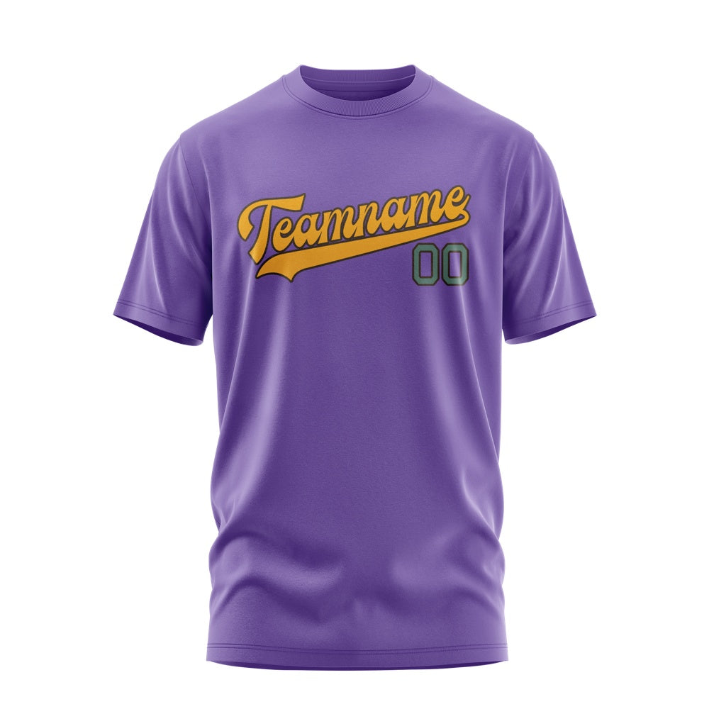 Custom Light Purple Yellow T-Shirt