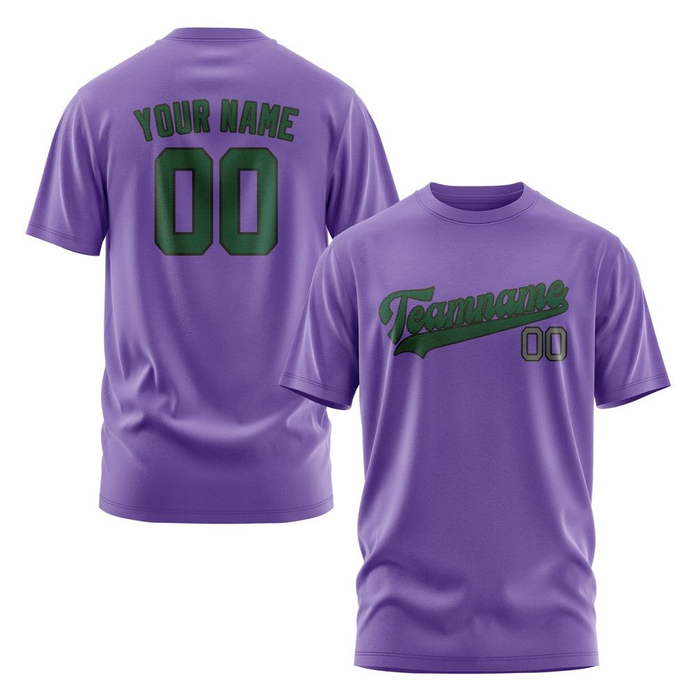 Custom Light Purple Green T-Shirt
