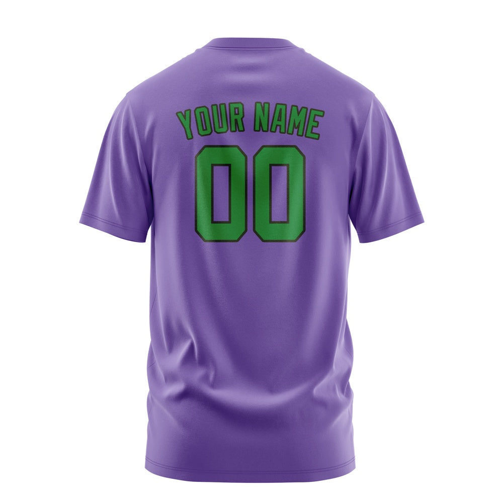Custom Light Purple Emerald Green T-Shirt