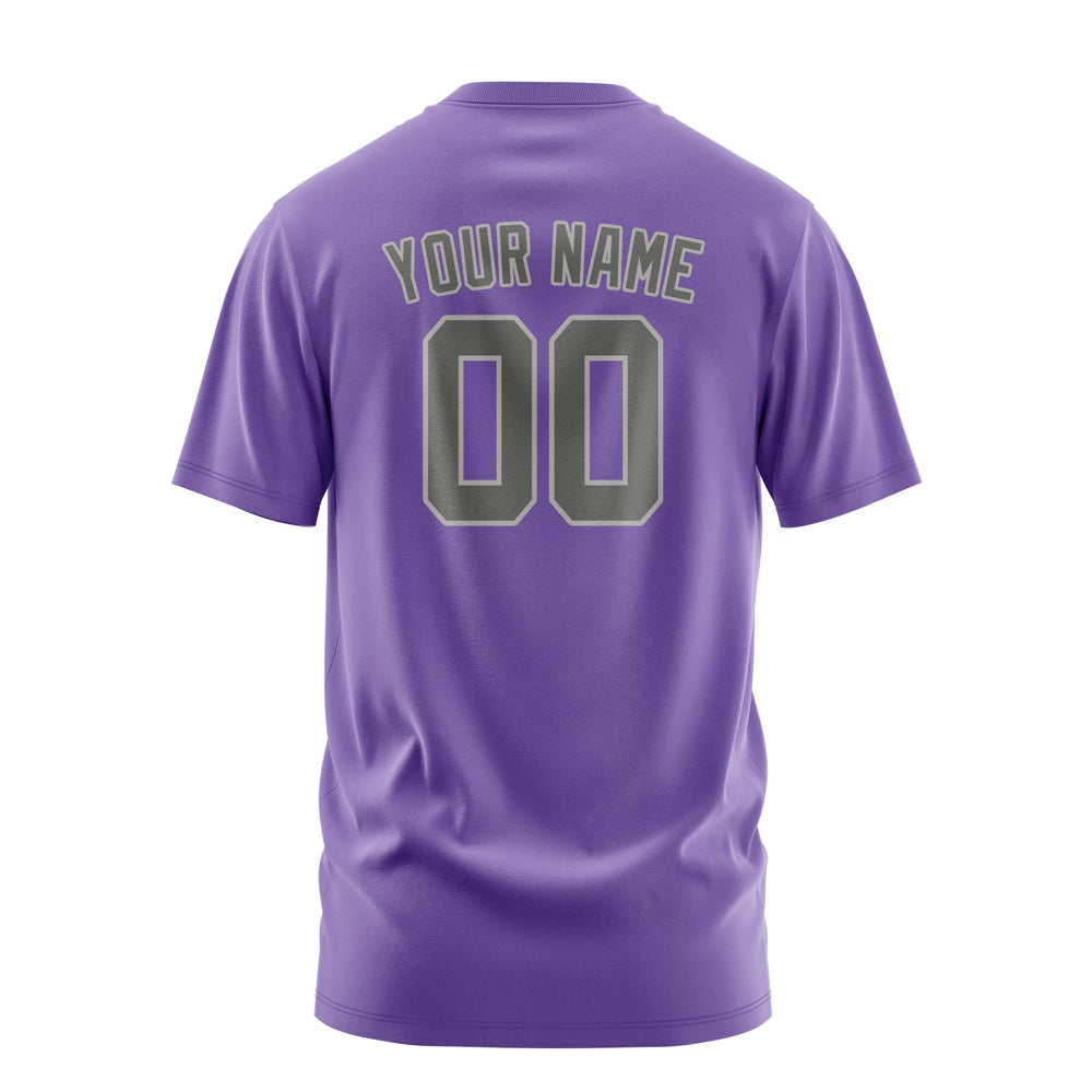 Custom Light Purple Dark Grey T-Shirt