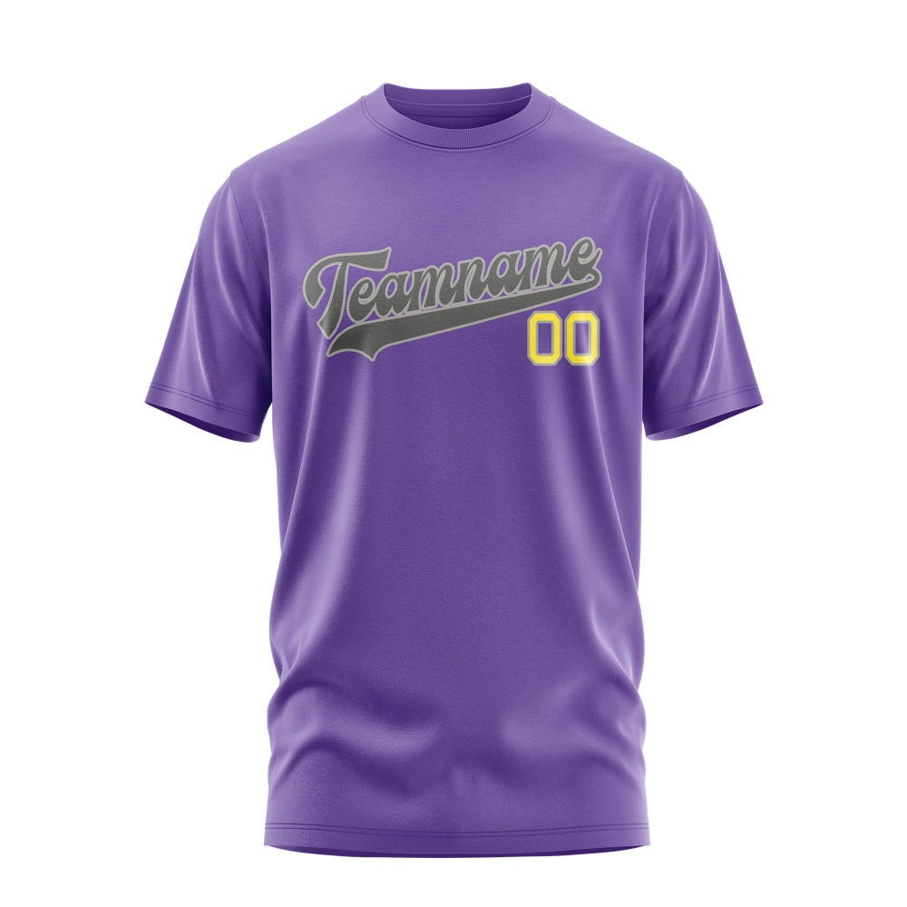 Custom Light Purple Dark Grey T-Shirt