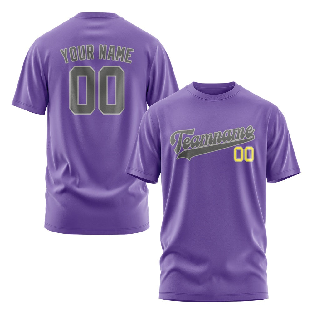 Custom Light Purple Dark Grey T-Shirt