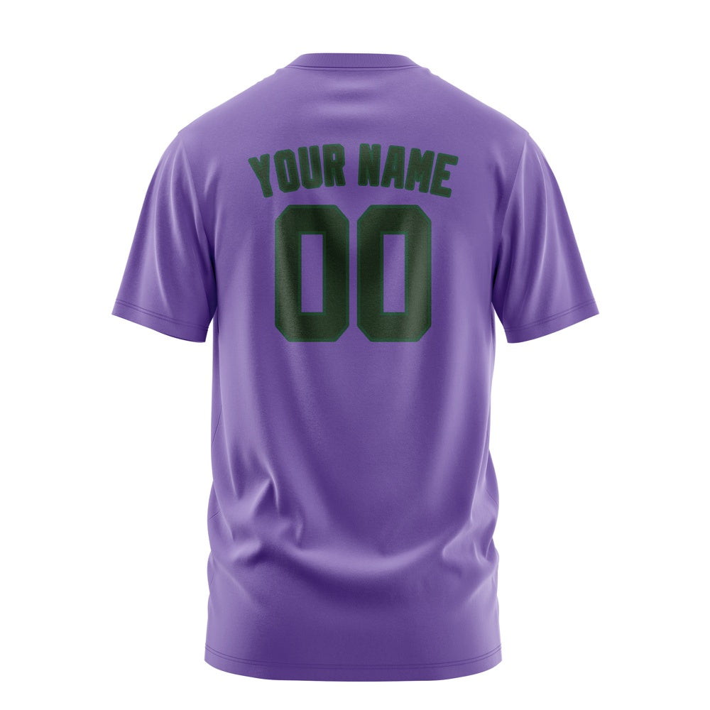 Custom Light Purple Dark Green T-Shirt