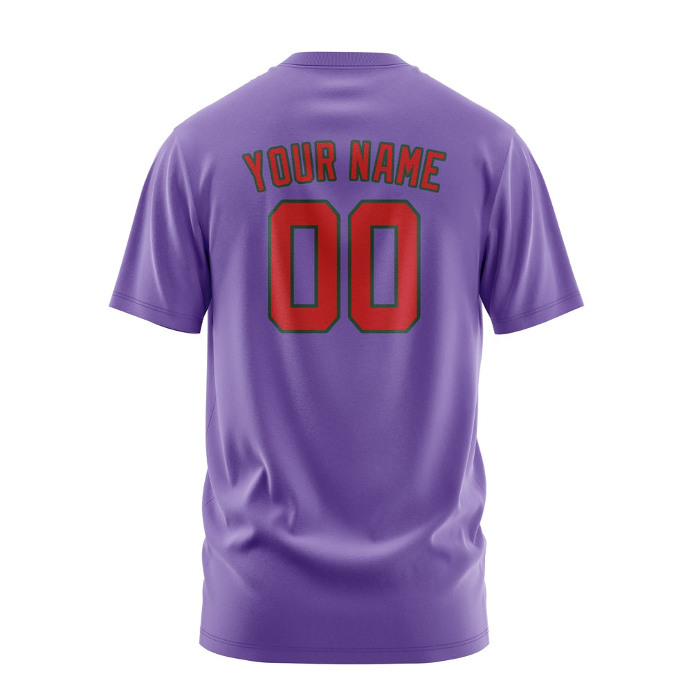 Custom Light Purple Red T-Shirt