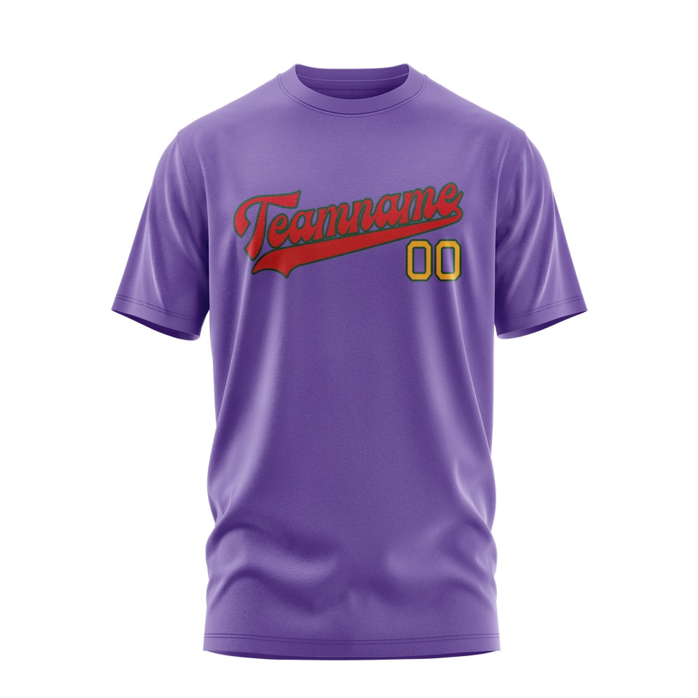 Custom Light Purple Red T-Shirt
