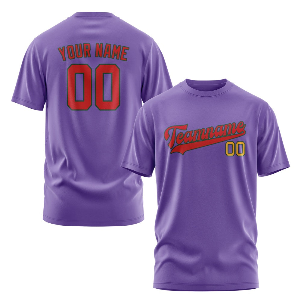 Custom Light Purple Red T-Shirt