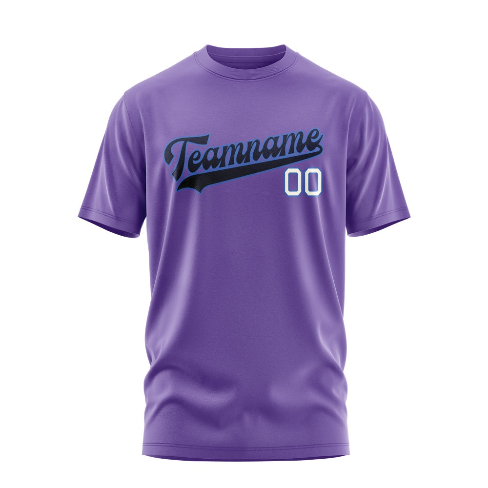 Custom Light Purple Navy T-Shirt