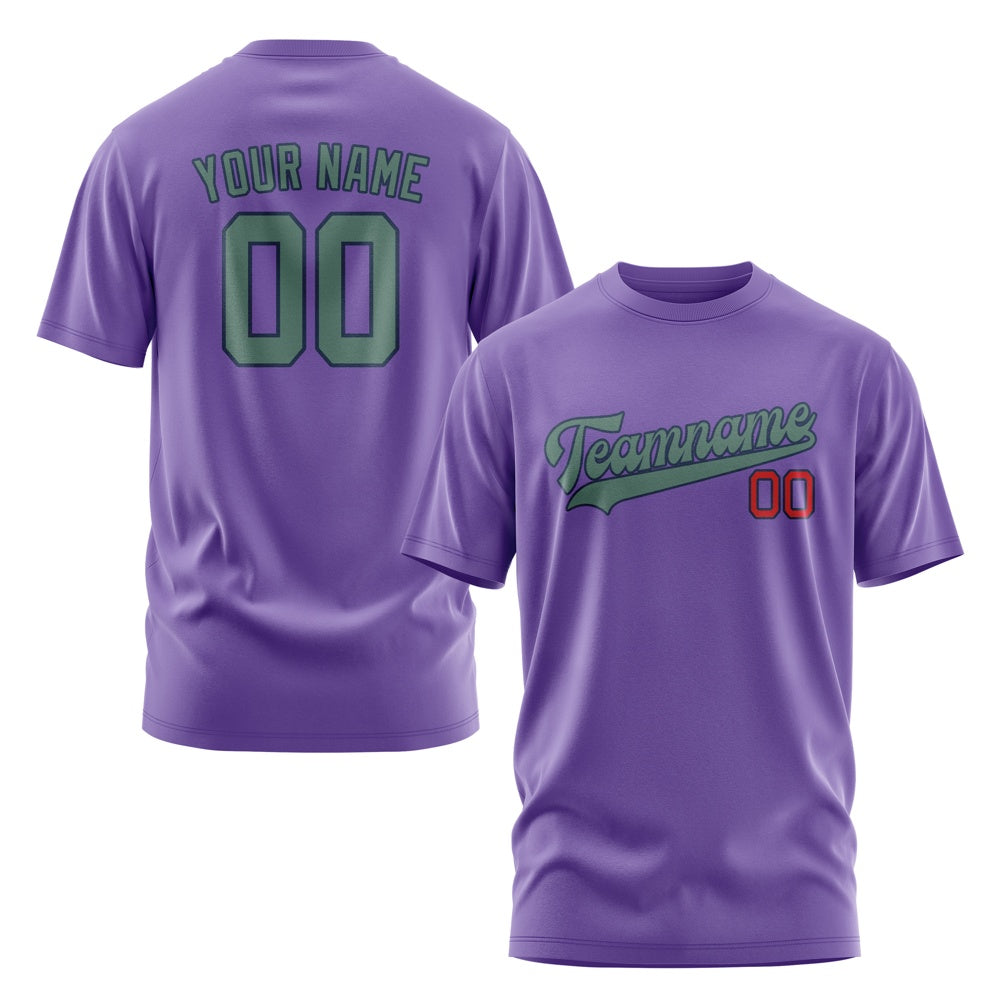 Custom Light Purple Blue Green T-Shirt