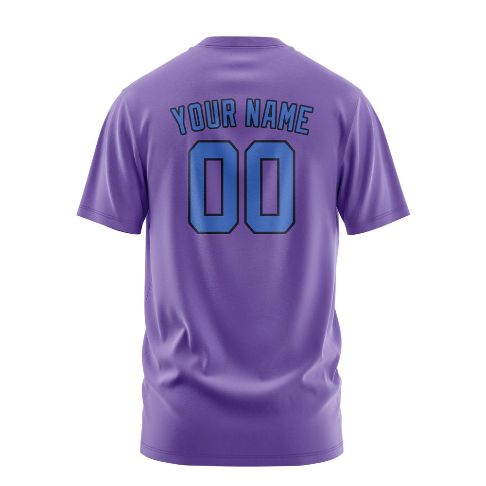 Custom Light Purple Sky Blue T-Shirt