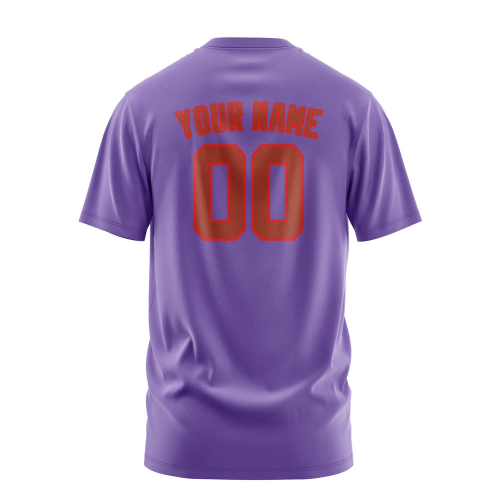 Custom Light Purple Coral Red T-Shirt