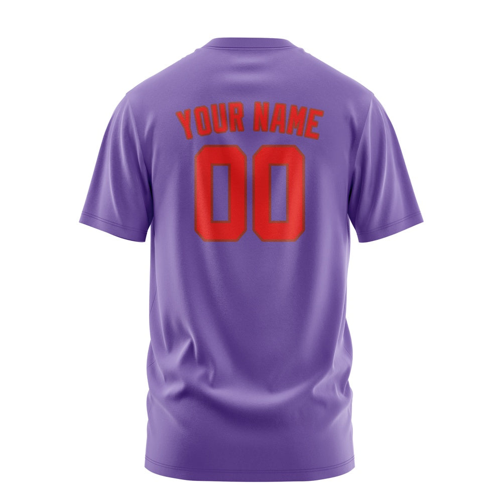 Custom Light Purple Orange Red T-Shirt