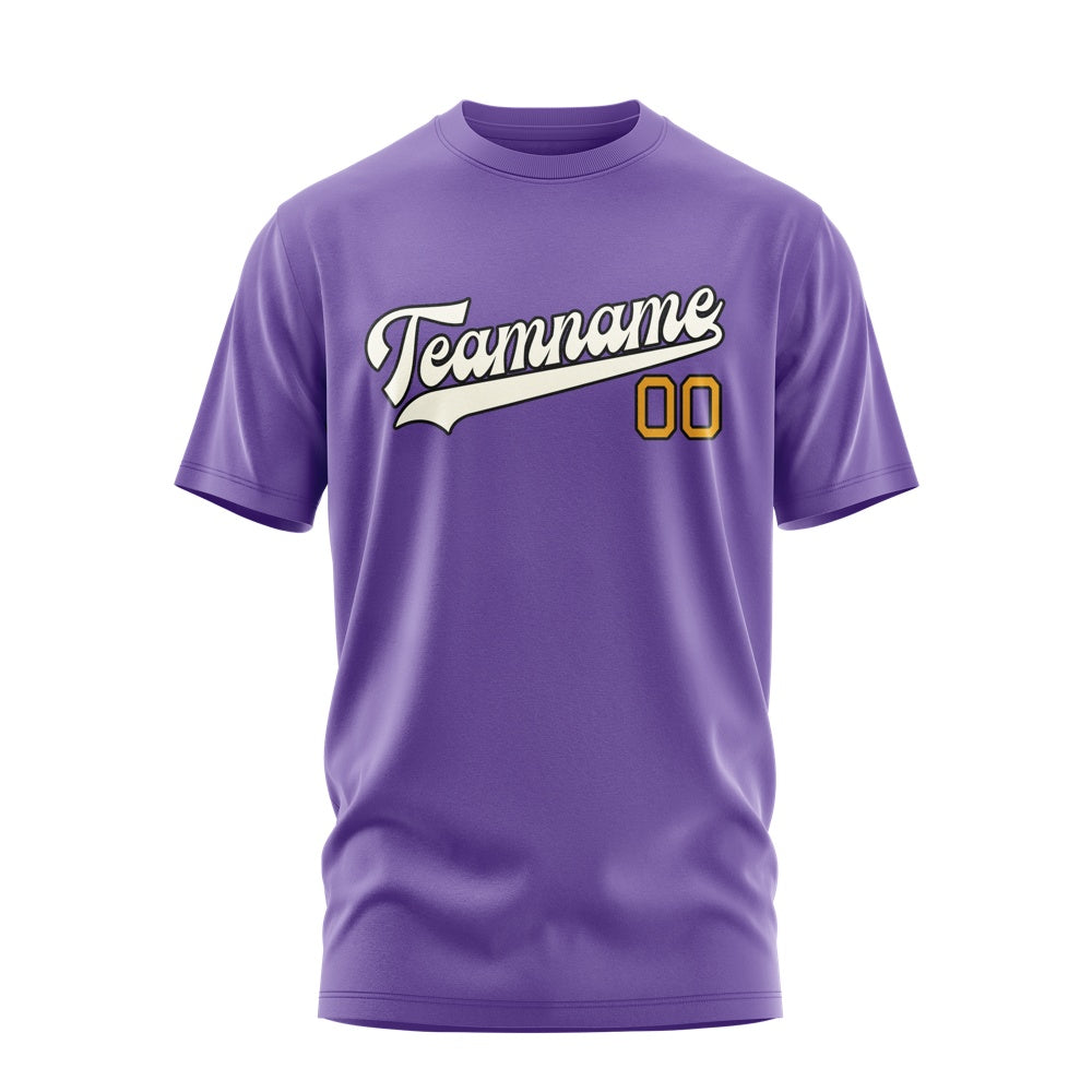 Custom Light Purple Cream T-Shirt