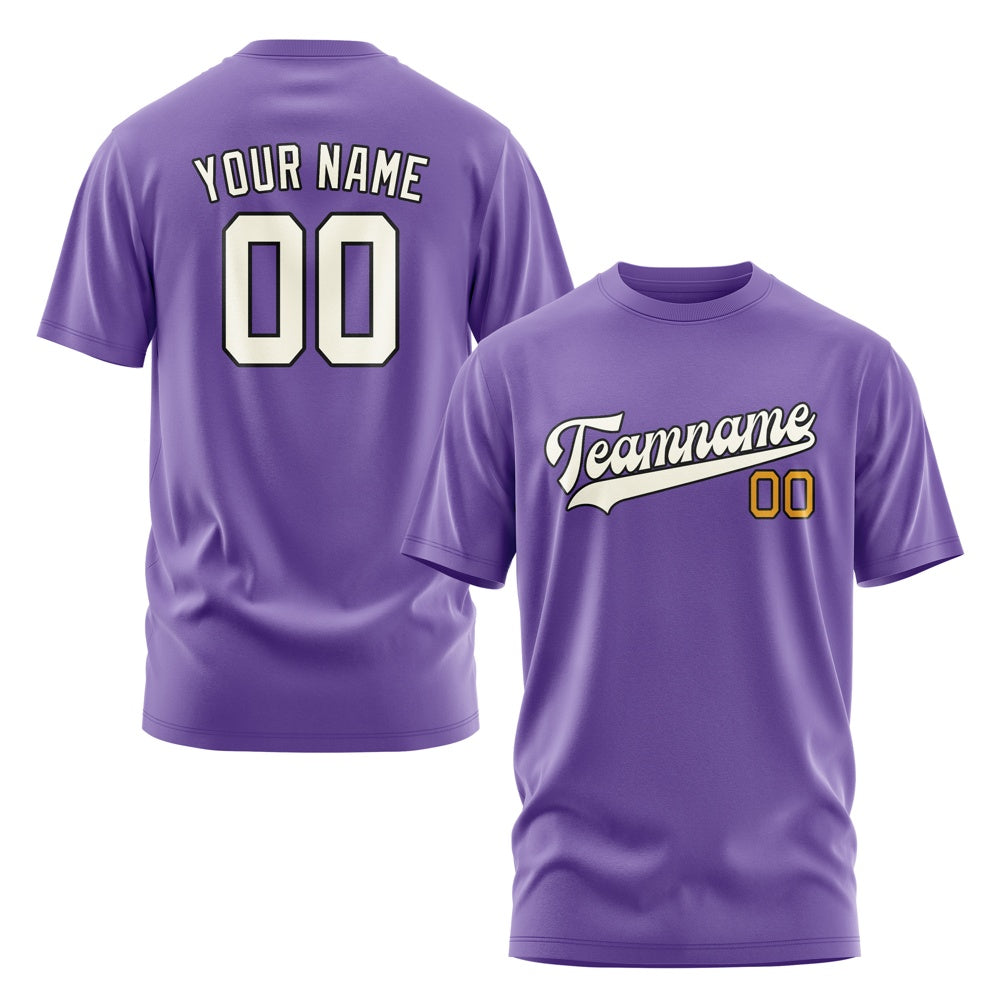Custom Light Purple Cream T-Shirt
