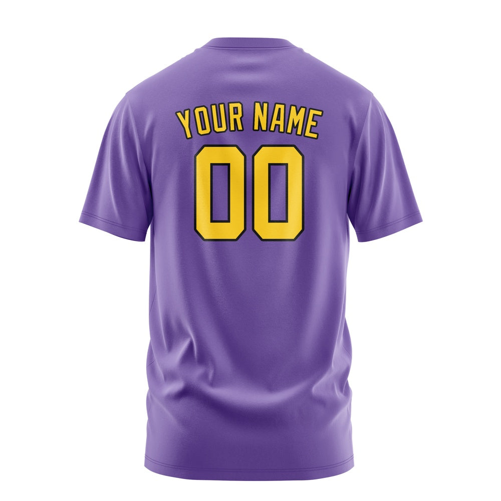 Custom Light Purple Gold T-Shirt