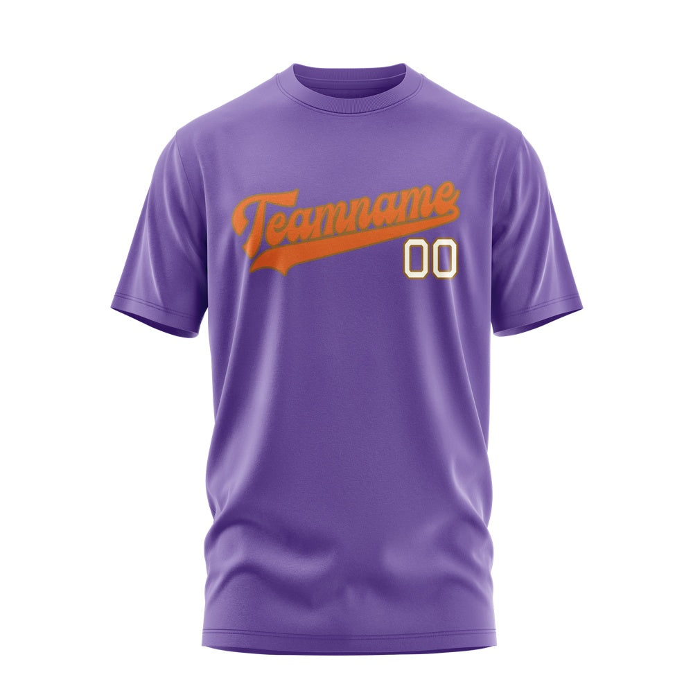 Custom Light Purple Orange T-Shirt