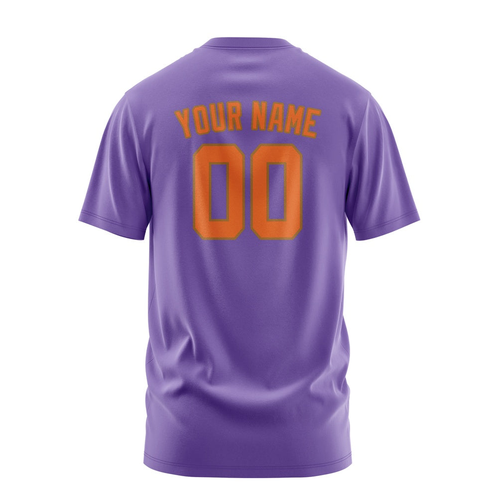 Custom Light Purple Orange T-Shirt