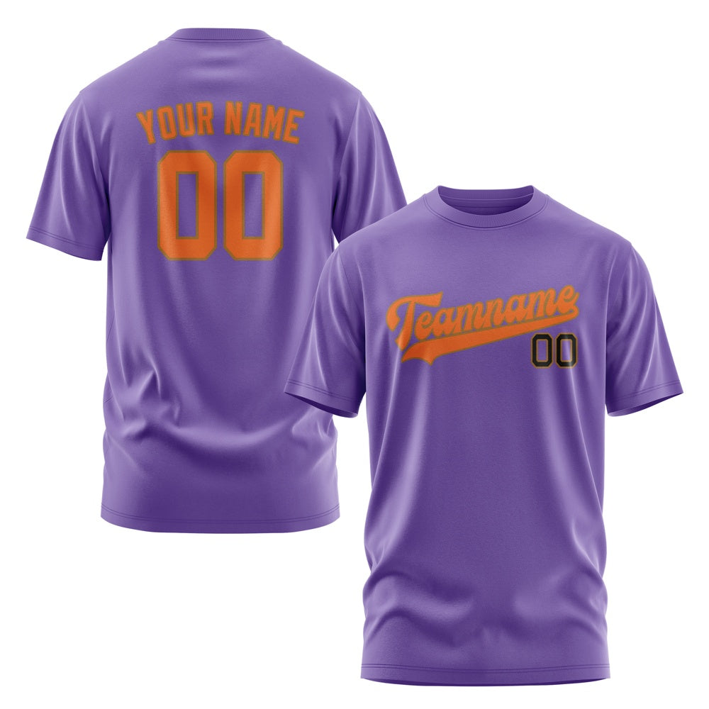 Custom Light Purple Orange T-Shirt
