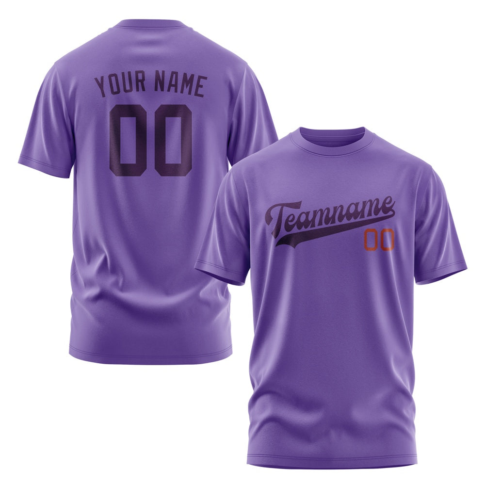 Custom Light Purple Purple T-Shirt