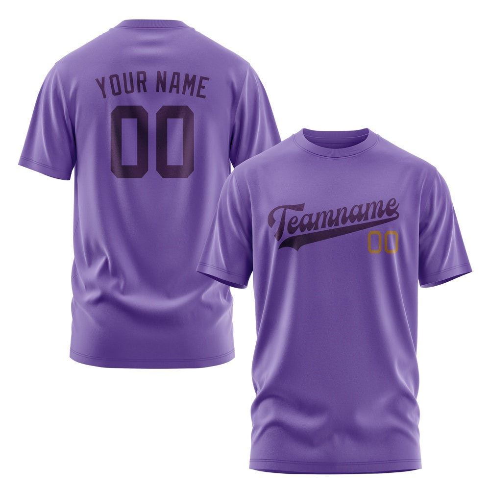 Custom Light Purple Purple T-Shirt