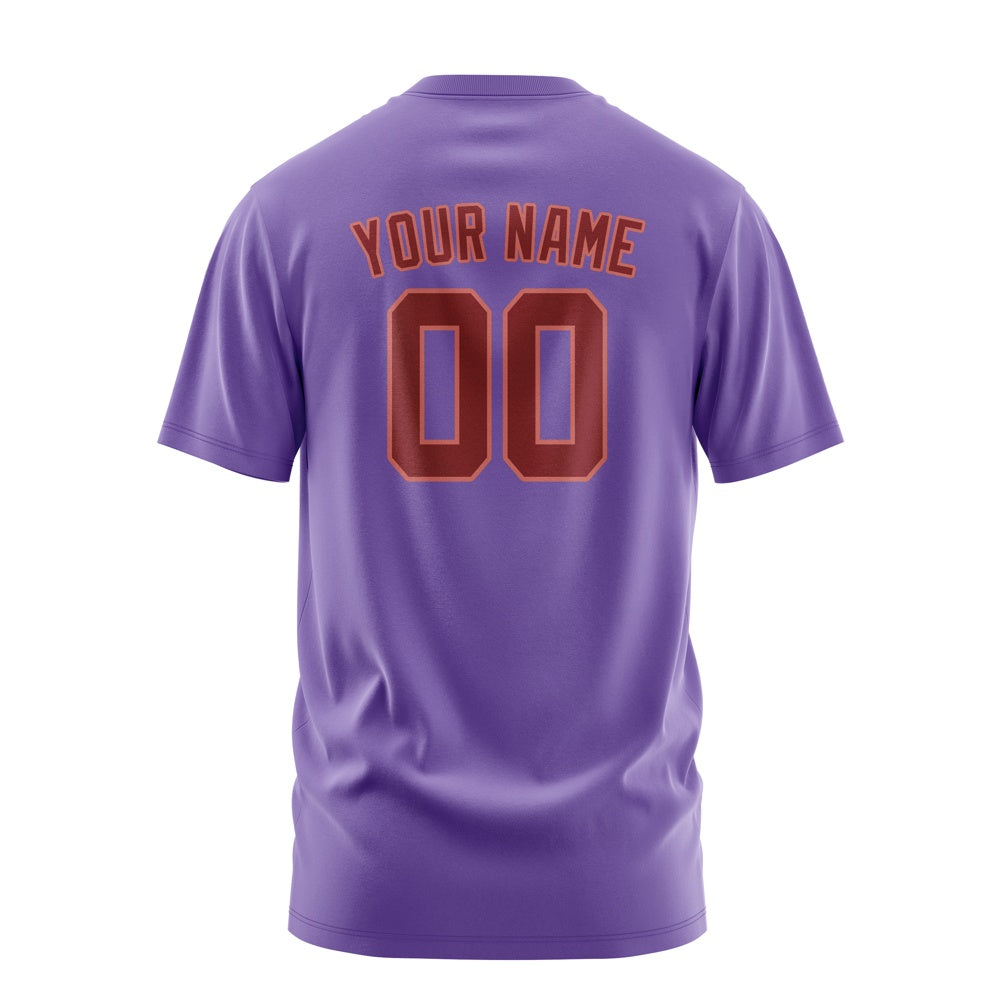 Custom Light Purple Crimson Red T-Shirt