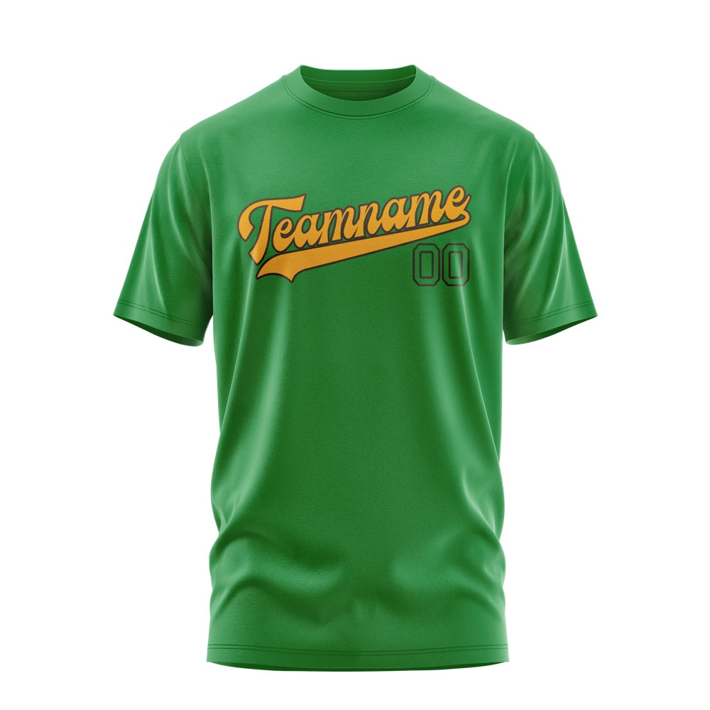 Custom Emerald Green Yellow T-Shirt