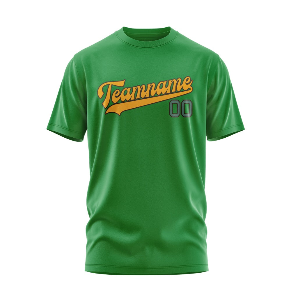 Custom Emerald Green Yellow T-Shirt