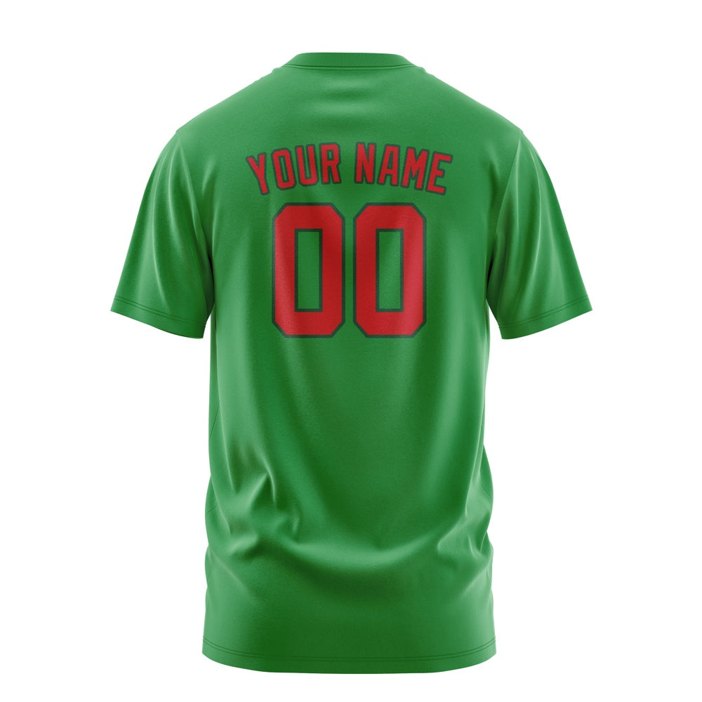 Custom Emerald Green Red T-Shirt