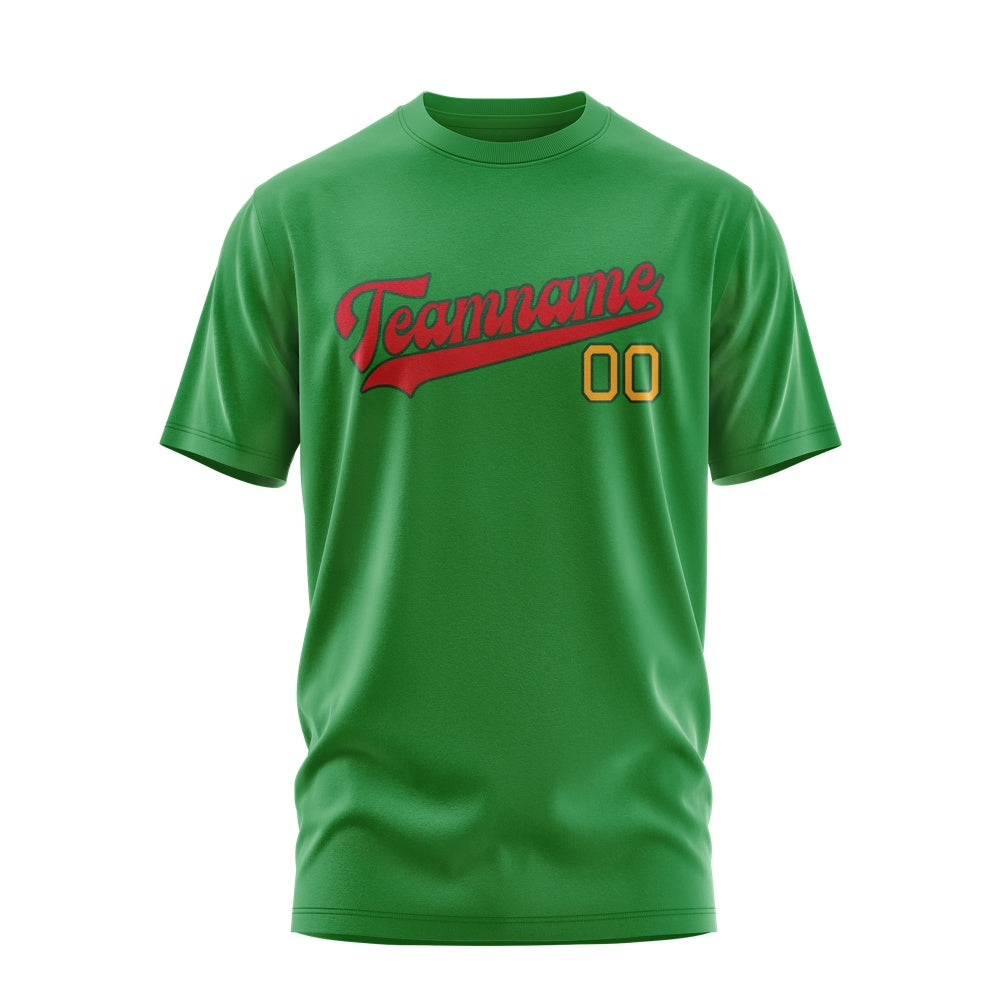 Custom Emerald Green Red T-Shirt