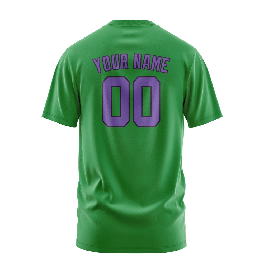 Custom Emerald Green Light Purple T-Shirt