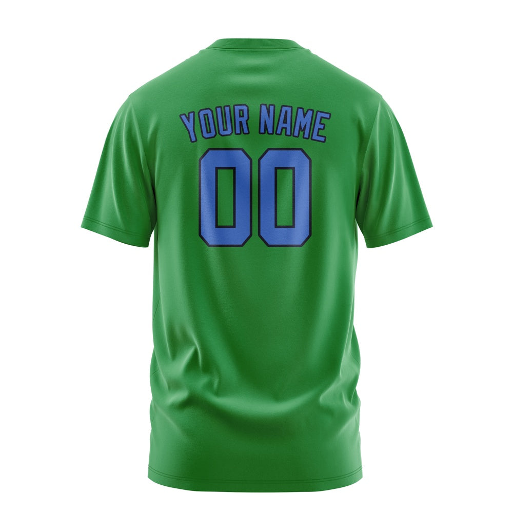 Custom Emerald Green Sky Blue T-Shirt