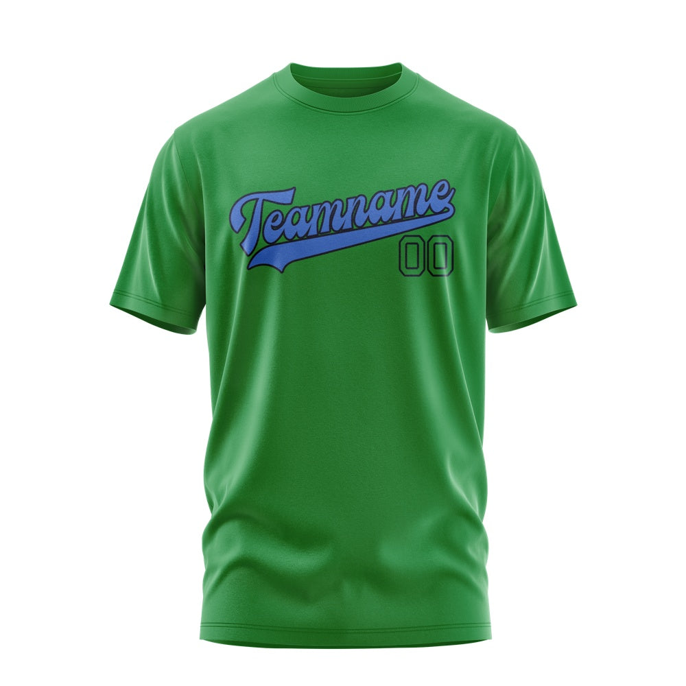 Custom Emerald Green Sky Blue T-Shirt