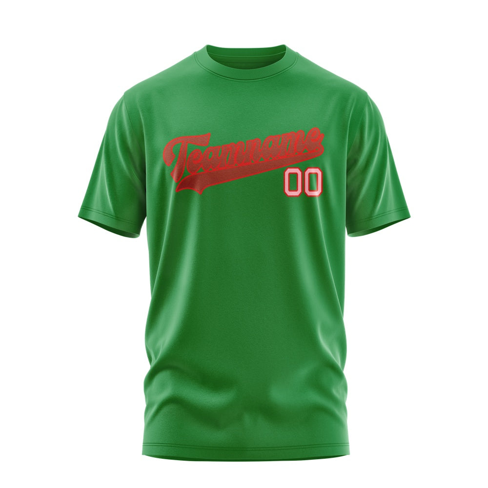 Custom Emerald Green Coral Red T-Shirt