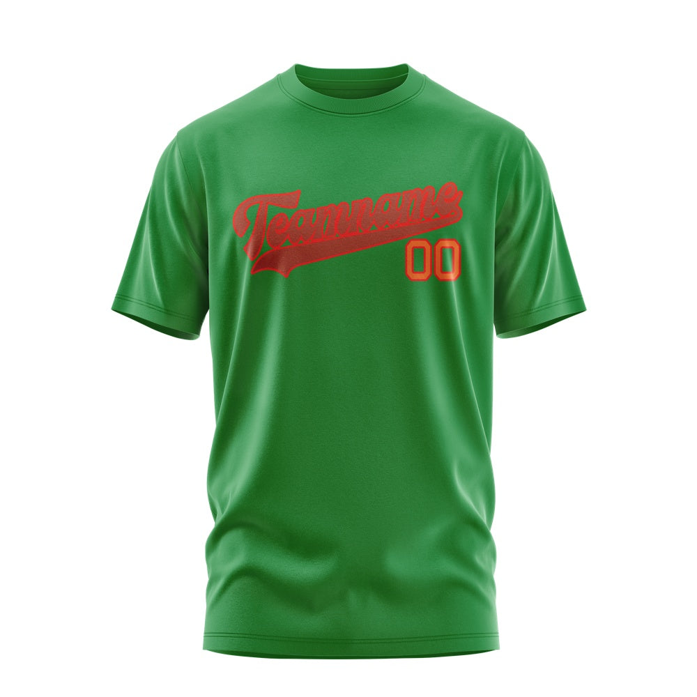 Custom Emerald Green Coral Red T-Shirt