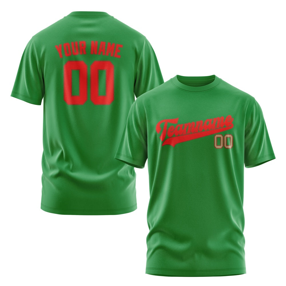 Custom Emerald Green Orange Red T-Shirt
