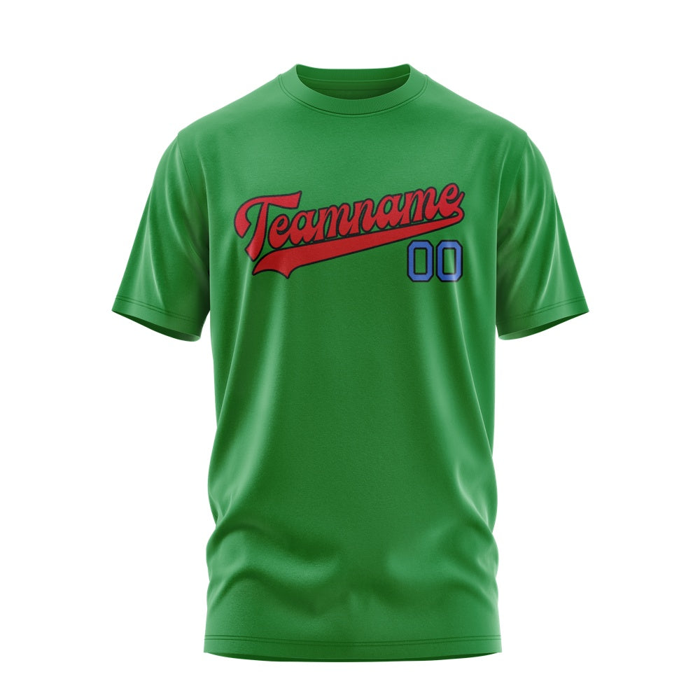 Custom Emerald Green Red T-Shirt