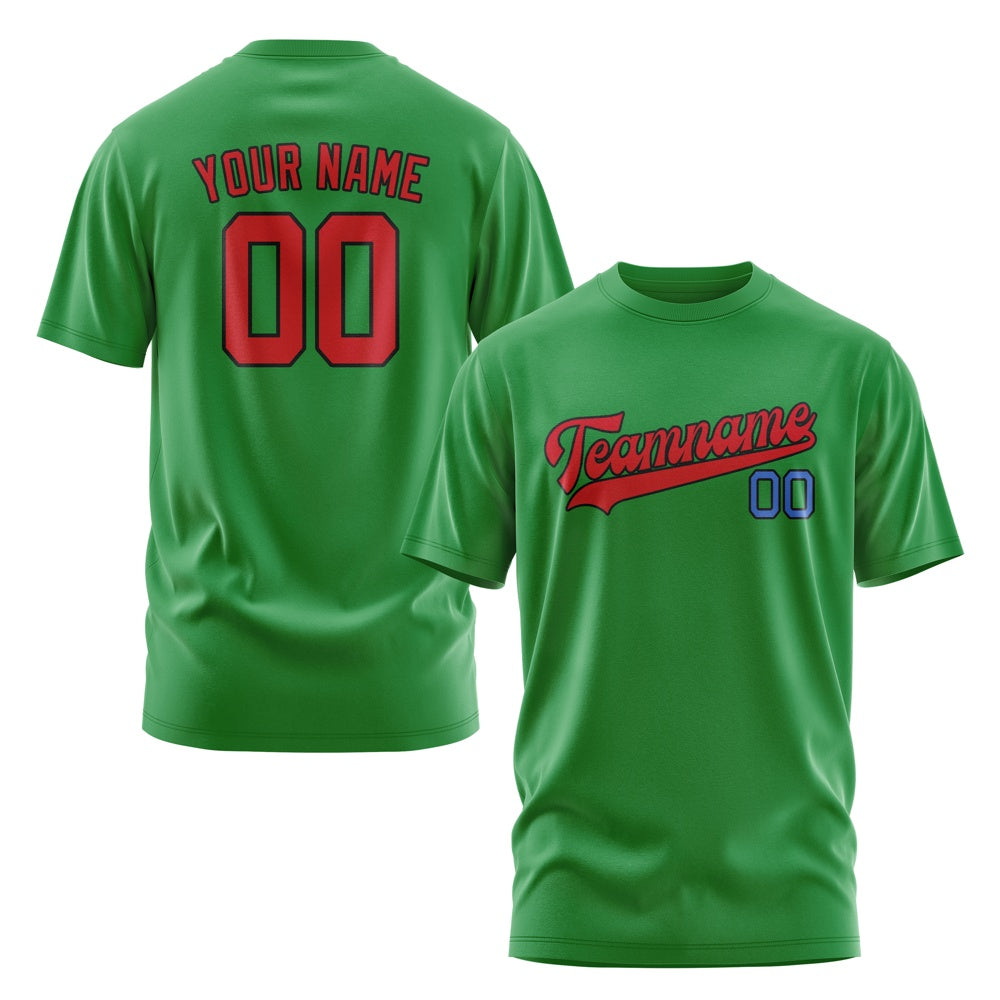 Custom Emerald Green Red T-Shirt