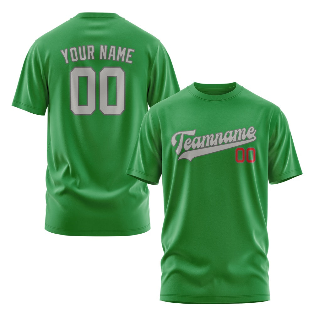 Custom Emerald Green Gray T-Shirt