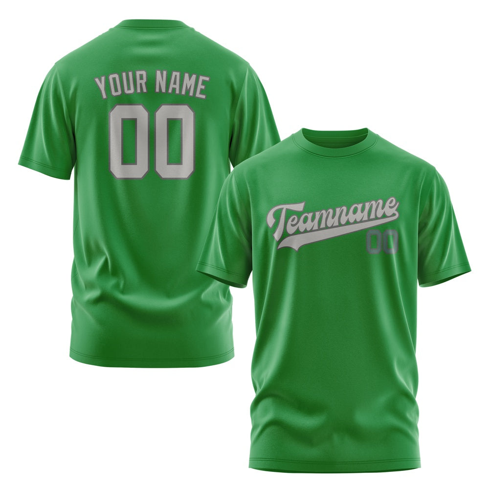 Custom Emerald Green Gray T-Shirt