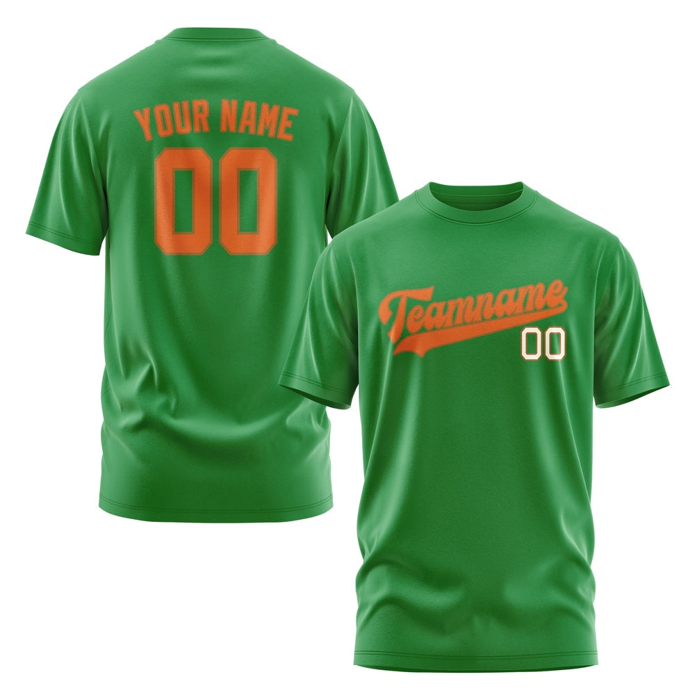 Custom Emerald Green Orange T-Shirt