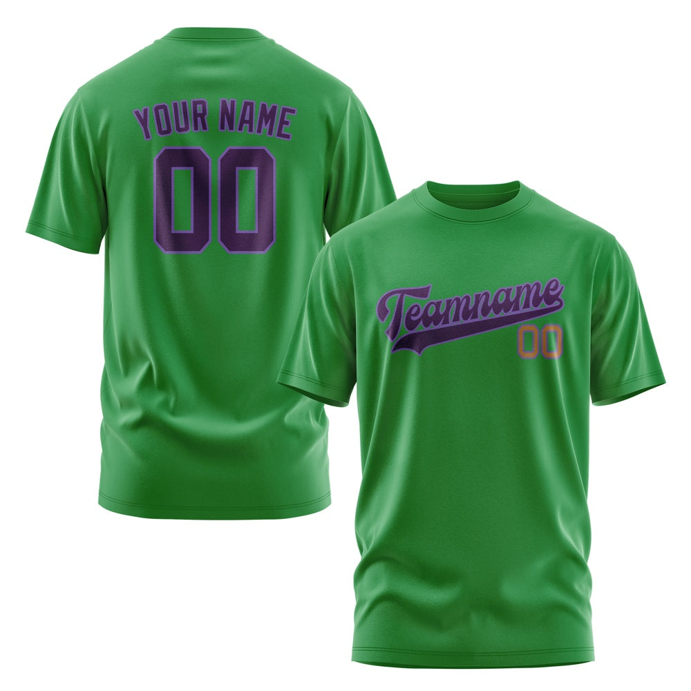 Custom Emerald Green Purple T-Shirt