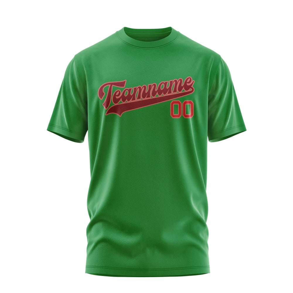Custom Emerald Green Crimson Red T-Shirt