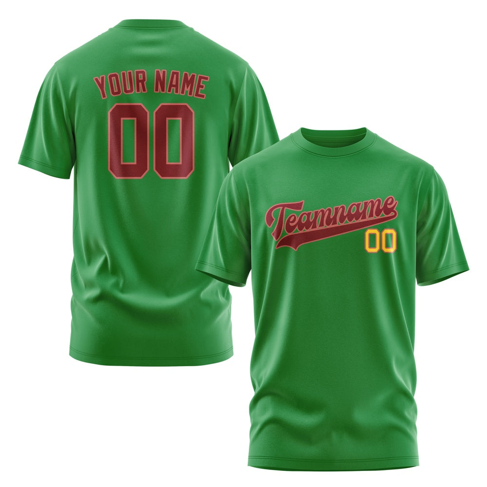 Custom Emerald Green Crimson Red T-Shirt