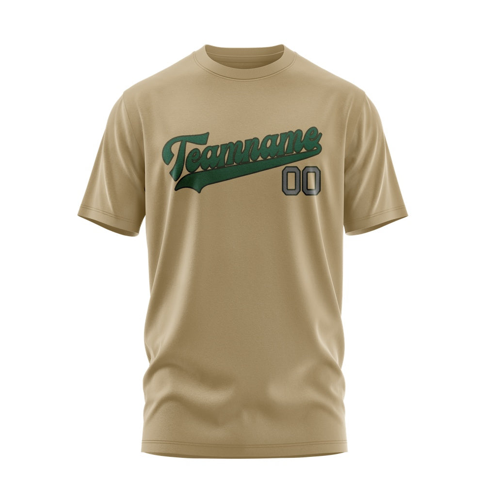 Custom Light Khaki Green T-Shirt