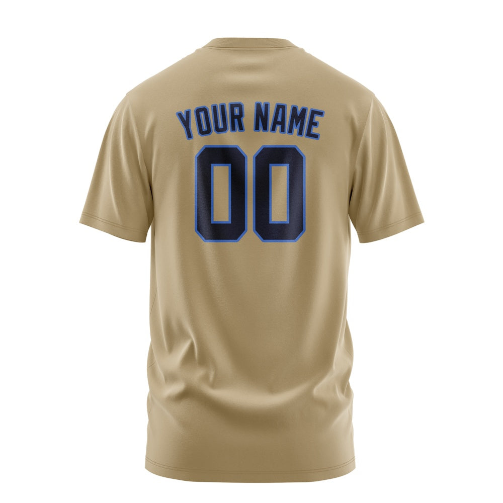 Custom Light Khaki Navy T-Shirt