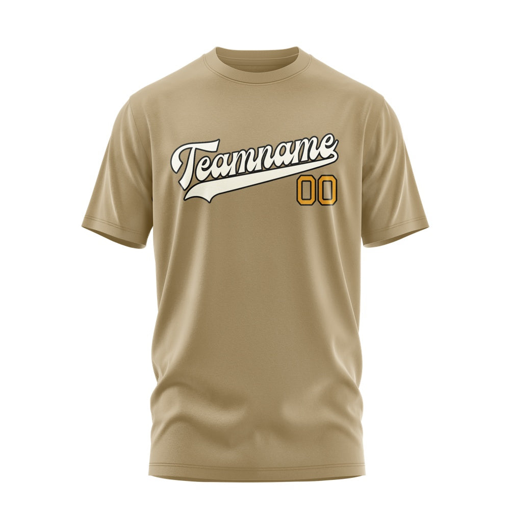 Custom Light Khaki Cream T-Shirt