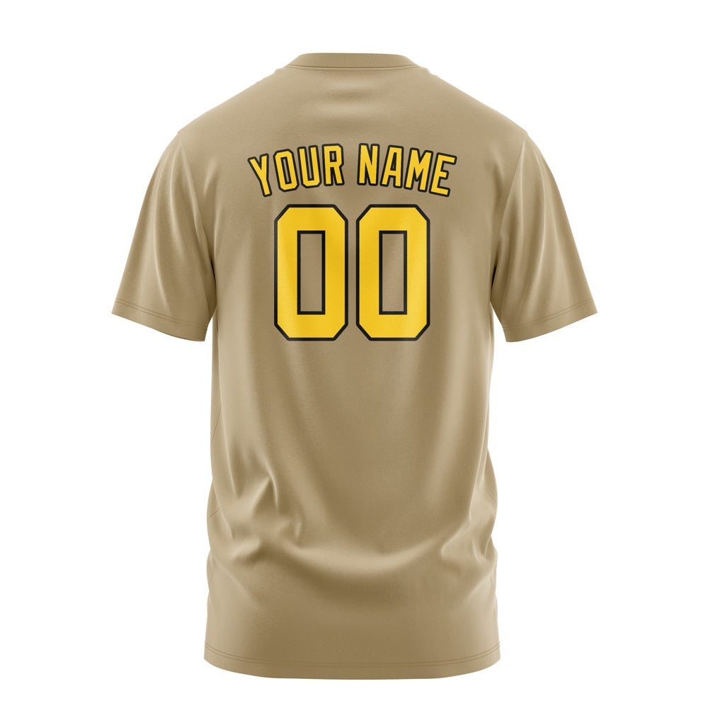 Custom Light Khaki Gold T-Shirt